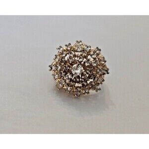 Vintage Sterling Silver Cubic Zirconia CZ Cluster Ring Sz 6